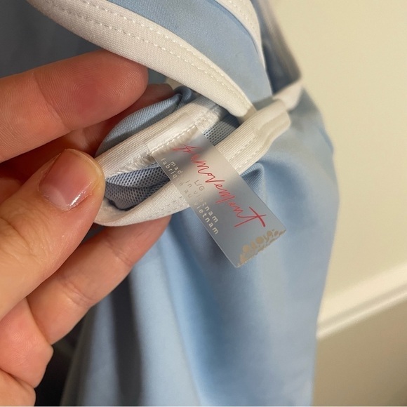 Free People NWT One More Serve Skortsie Size Large Mediterranean Combo Blue - Picture 8 of 9